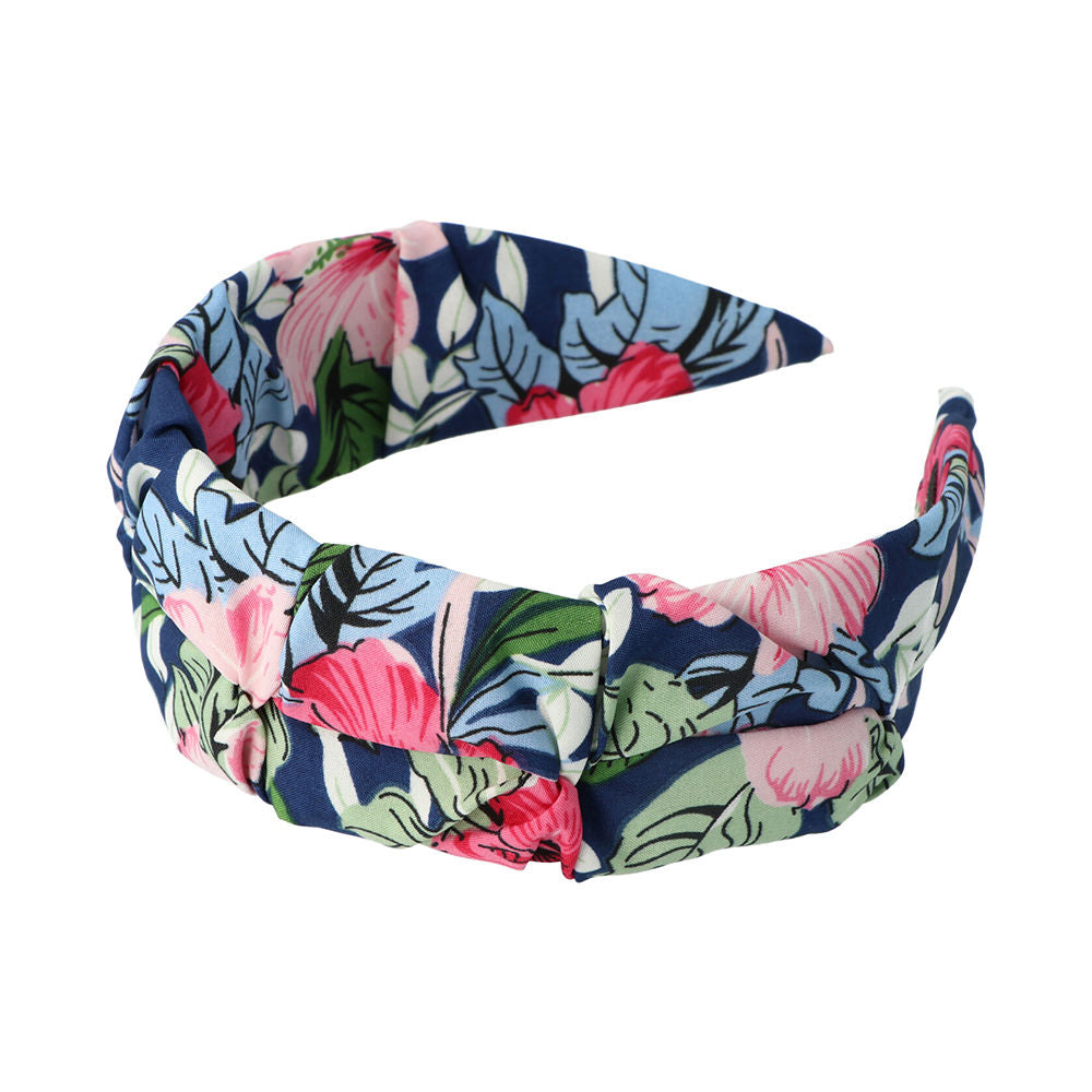 Inca HEADBAND tecido floral fundo azul 1 unidade