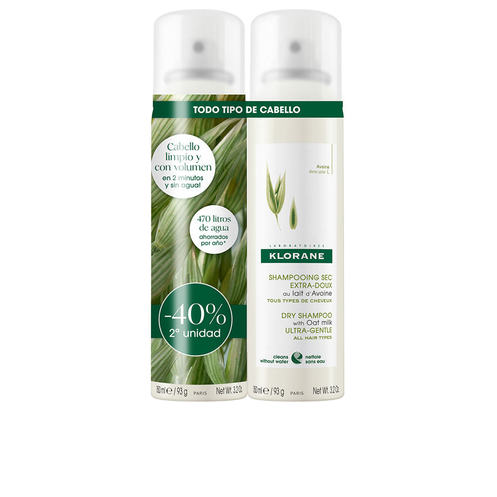 Klorane A LA MILK OF OATS Shampoo seco extra suave duo 2 x 150 ml