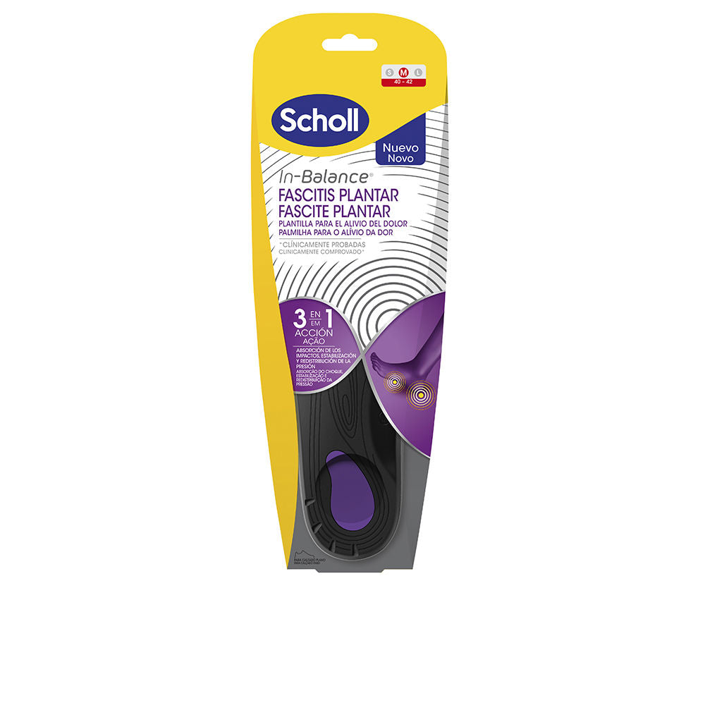 Scholl Palmilhas Anti-Dor para Fascite Plantar com Tecnologia In-Balance 3 em 1, Tamanho M (40-42)