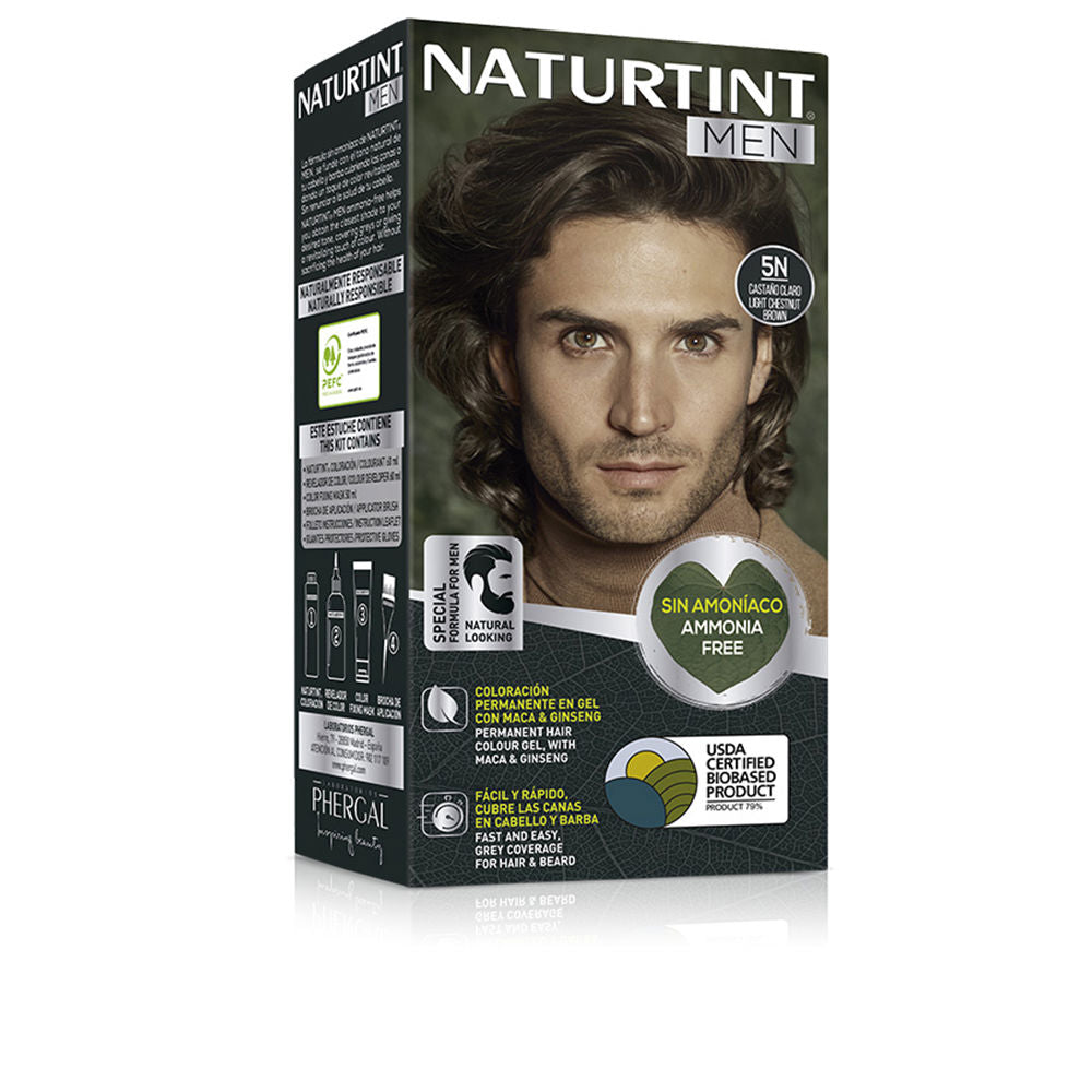 Tinte para el cabello sin amoniaco NATURTINT MEN #5N castaño claro 1 unidad