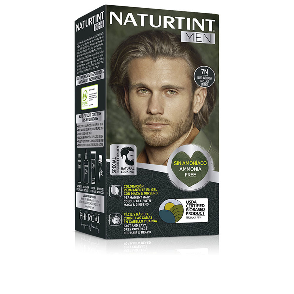 Tinte para el cabello sin amoniaco NATURTINT MEN #7N rubio avellana 1 unidad