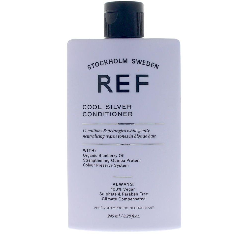 Acondicionador REF Cool Silver / REF Stockholm / 245 ml / Fórmula profesional para cabello rubio y con tonos fríos / Suaviza, hidrata y neutraliza amarillentos