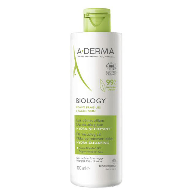 Leche desmaquillante dermatológica A-Derma Biology 400 ml