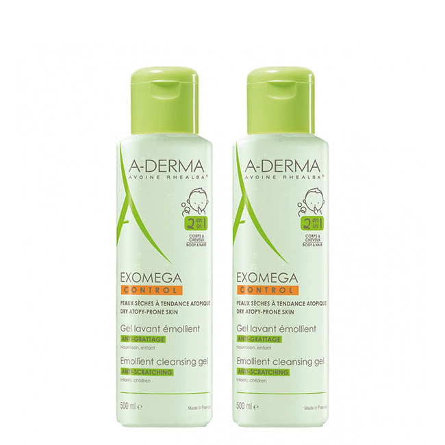 A-Derma Duo Exomega Control Gel 2-em-1 Emoliente 2x500ml