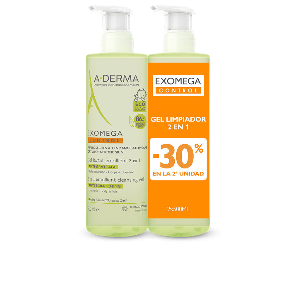 A-Derma Exomega Control Emollient Gel 2In1 Set 2x500ml