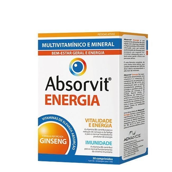 Absorvit Energia 30 Comprimidos
