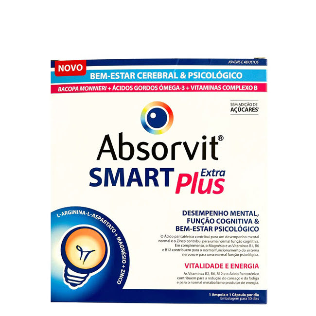 Absorvit Smart Extra Plus 30 Cápsulas + 30 Ampolas