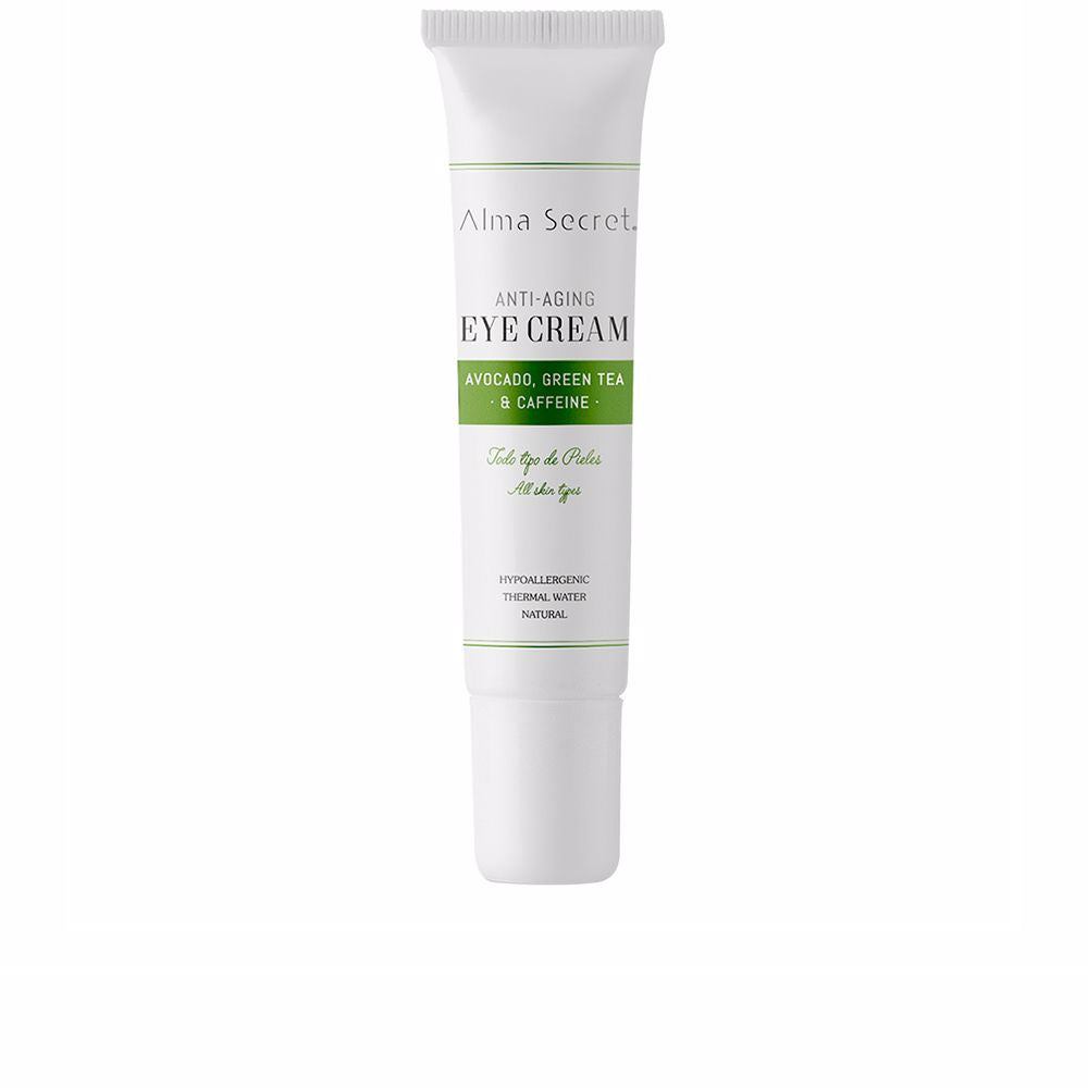 ALMA SECRET | Contorno de Ojos Antiedad con Aguacate, Té Verde y Cafeína - 10ml - Ojeras, Bolsas y Arrugas - Vegano, Antiage, ECOCERT - Coenzima Q10, Ácido Hialurónico y Probióticos