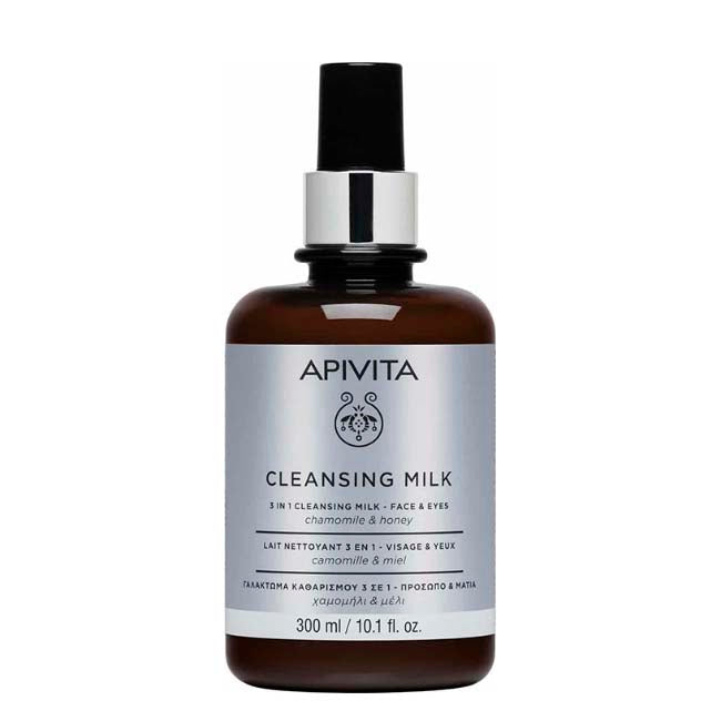 Leche Limpiadora 3 en 1 para Rostro y Ojos Apivita 300 ml