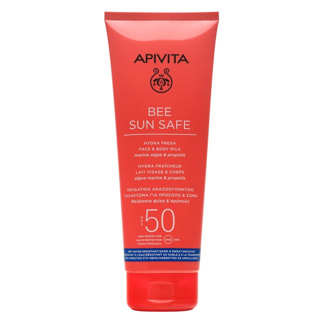 Leche protectora solar Apivita Bee Sun Safe Hydra Fresh FPS 50 200 ml