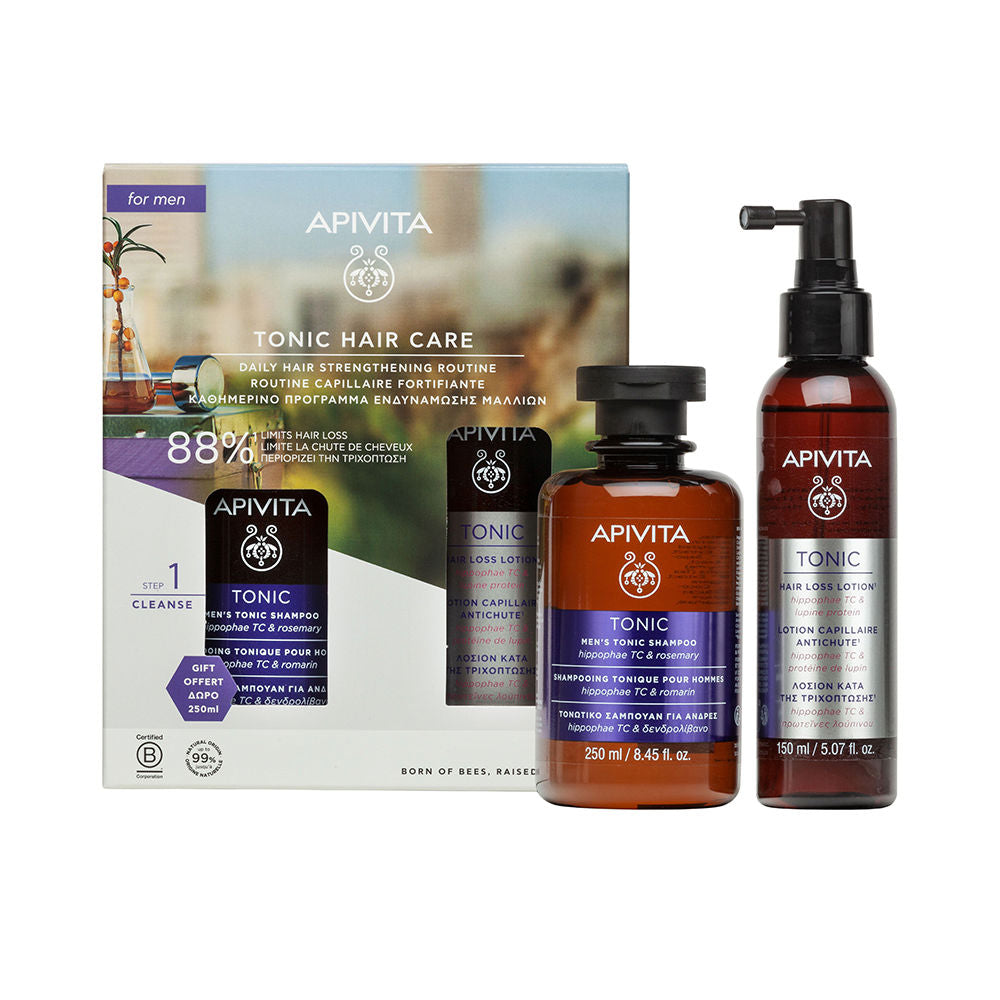 Apivita Men s Tonic Hair Care Strengthening Routine