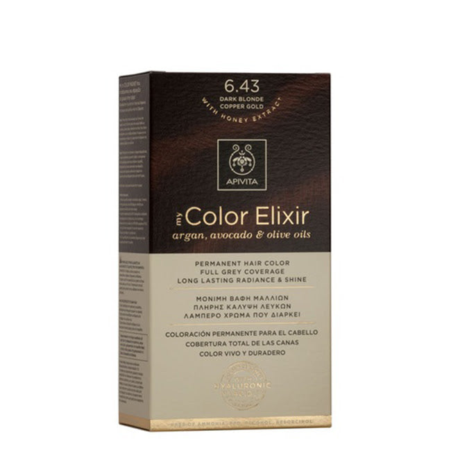 Apivita My Color Elixir Tinte Permanente para el Cabello 6.43 Rubio Cobrizo Oscuro