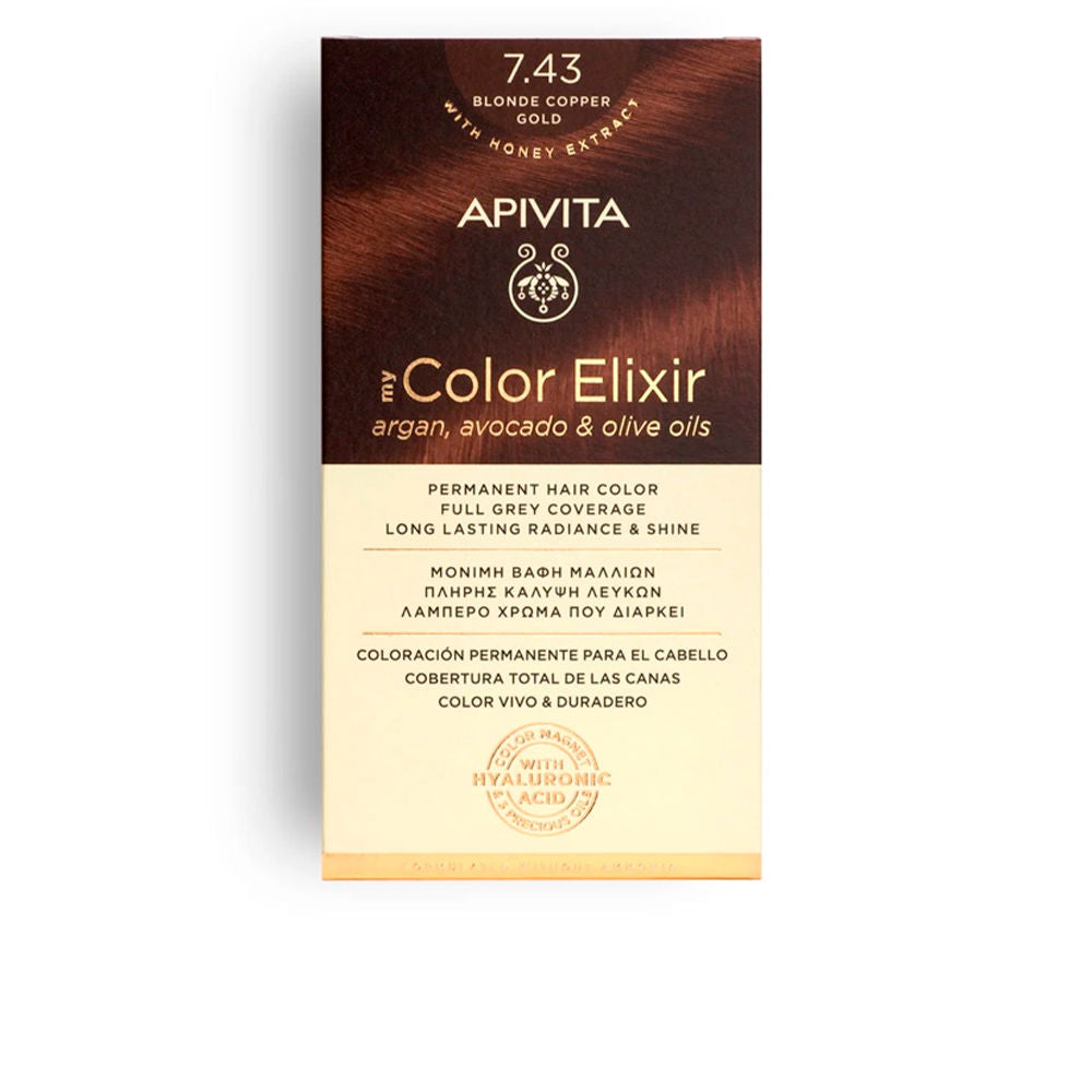 Apivita My Color Elixir Coloração Permanente 7.43 Blonde Copper Gold