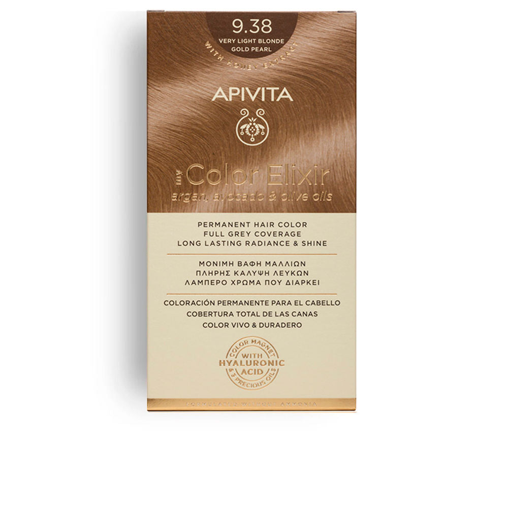 Apivita My Color Elixir Coloração Permanente 9.38 Very Light Blonde Gold Pearl