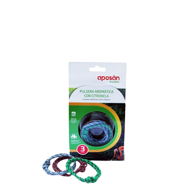 Aposán Pulsera de Citronela Nudo Marino Verde/Azul/Rojo x3
