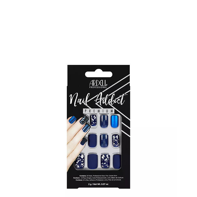 Uñas postizas Ardell Nail Addict Premium azul mate x24