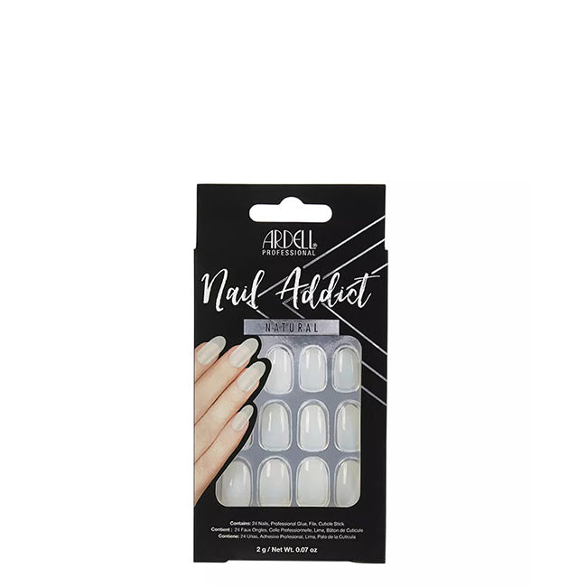 Uñas postizas ovaladas naturales premium Ardell Nail Addict x24