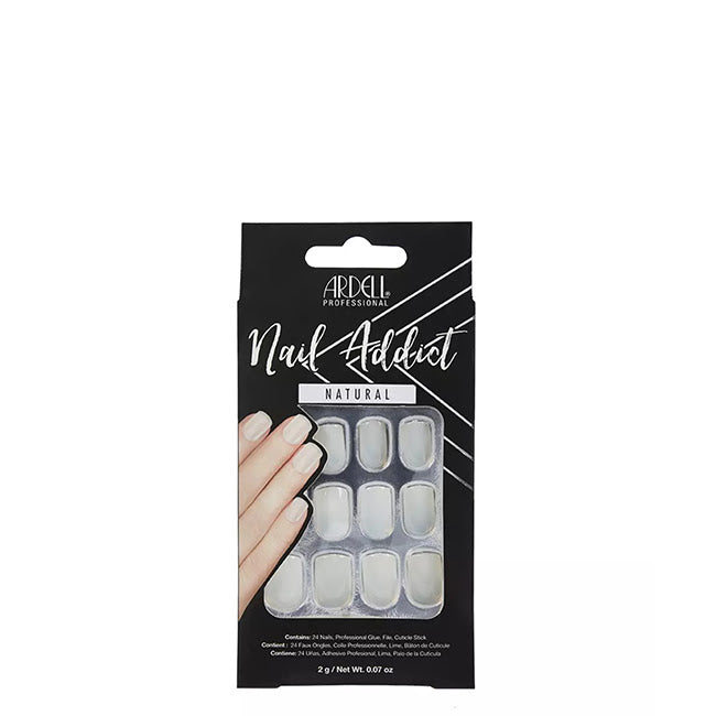 Uñas postizas cuadradas naturales premium Ardell Nail Addict x24