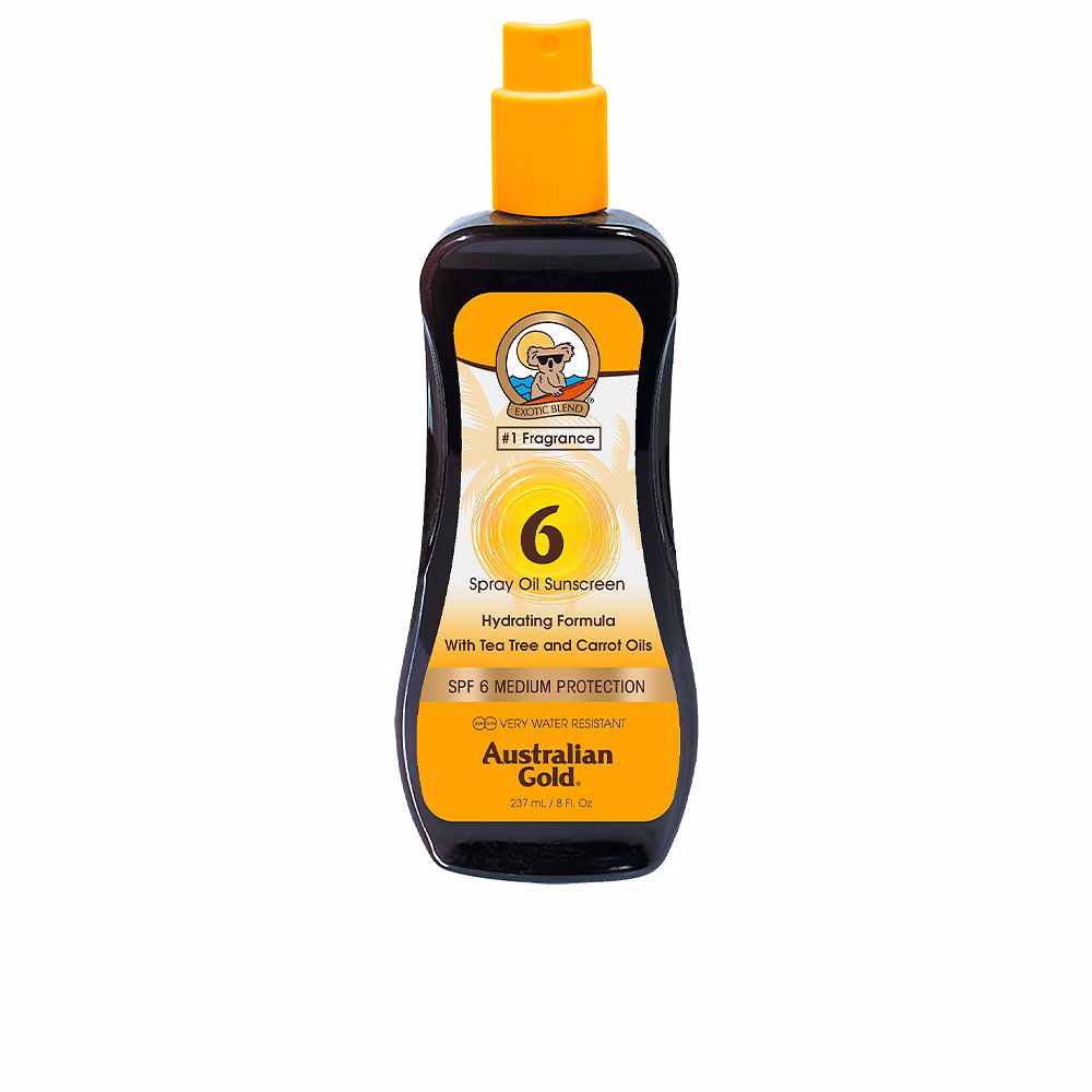 Protector solar en aerosol con aceite de zanahoria de Australian Gold FPS 6, 237 ml