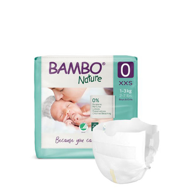 Pañales para prematuros Bamboo Nature de 1 a 3 kg x 24 unidades