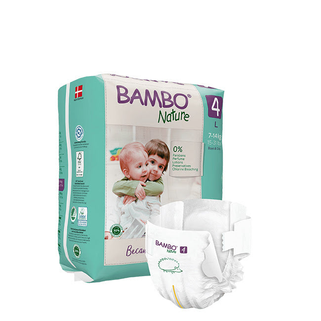 Bamboo Nature Fraldas Tamanho 4-L 7-14kg x24