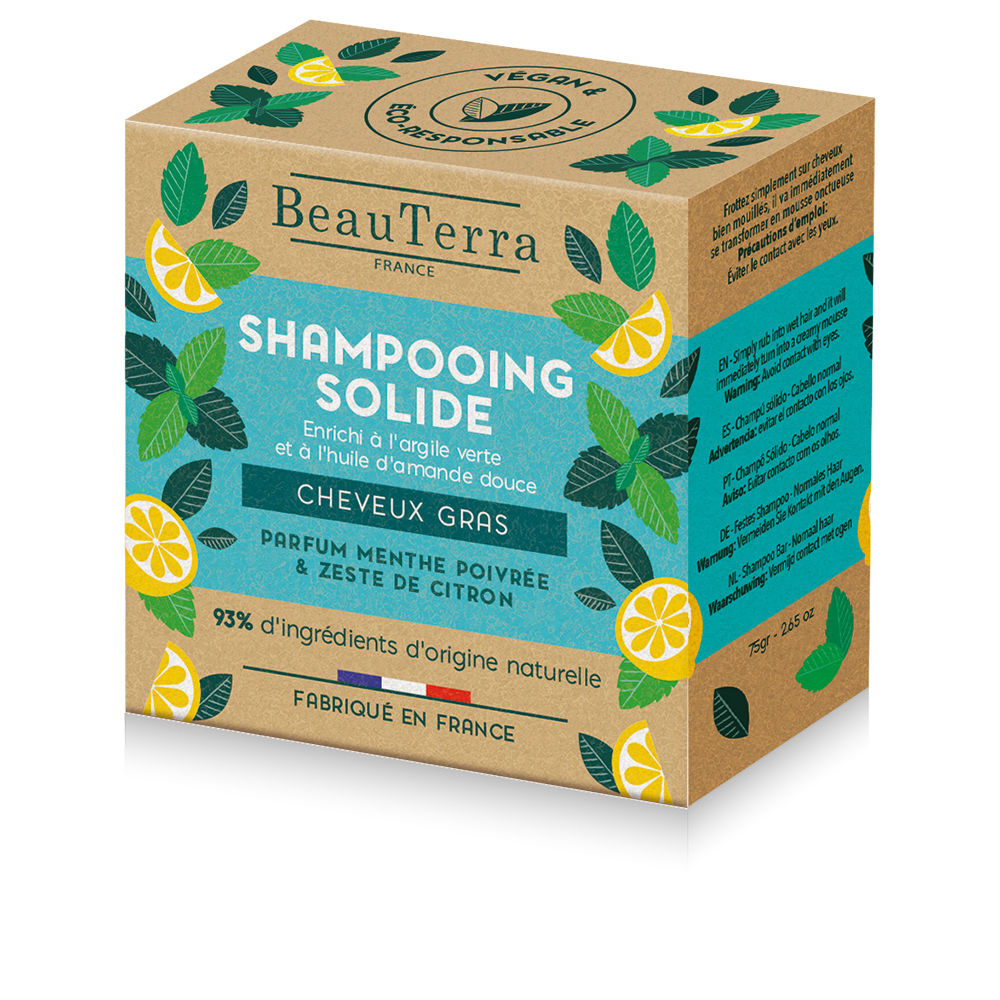 Beauterra Champô Sólido de Casca de Limão e Menta 75g