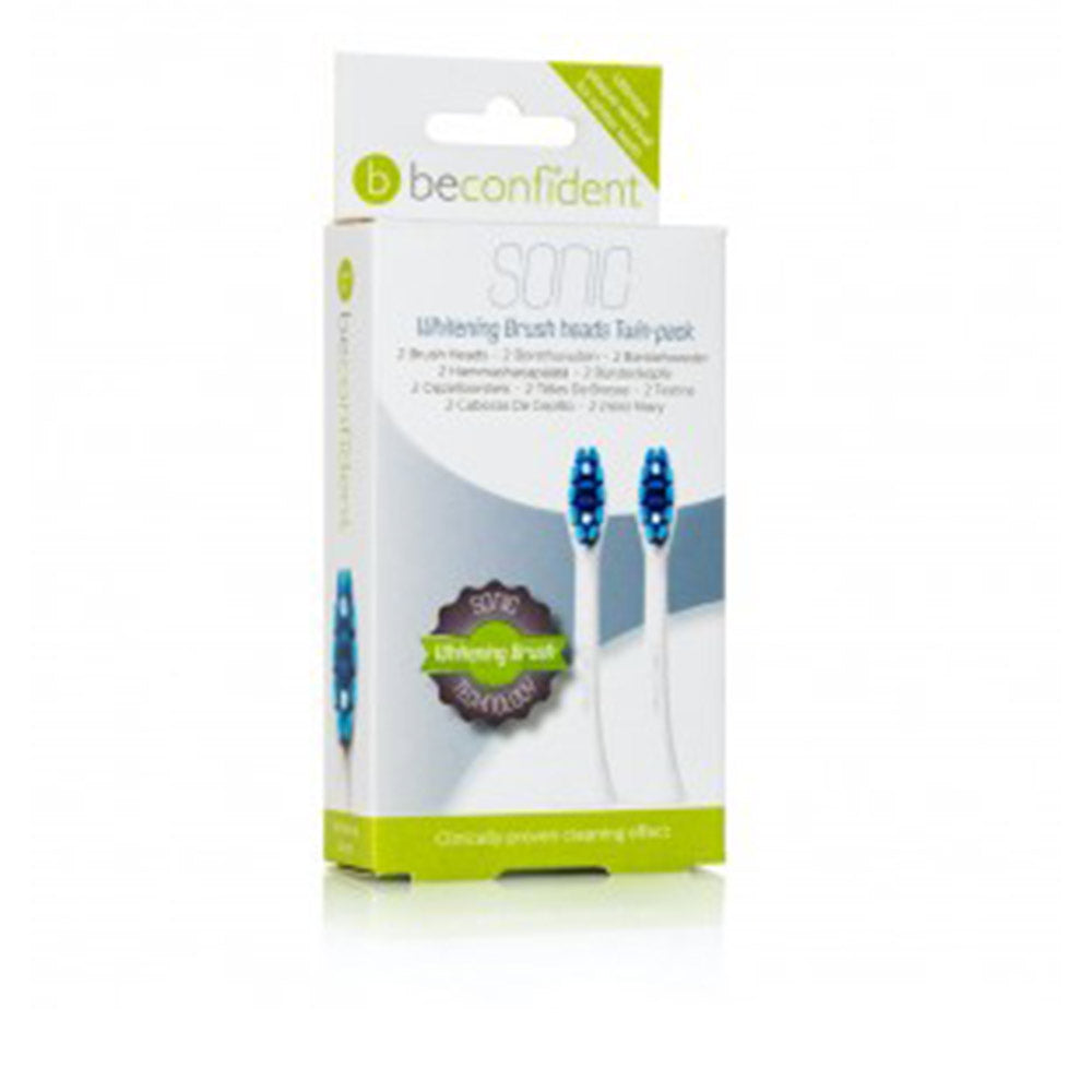 Beconfident Sonic Whitening Brush Heads Refills Duo White Color