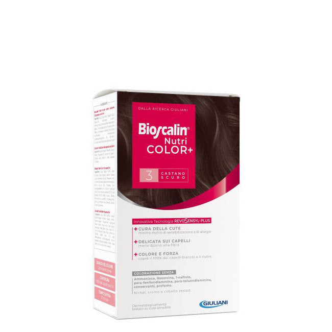 Bioscalin Nutri Color+ Tinte permanente para el cabello 3 Castaño oscuro