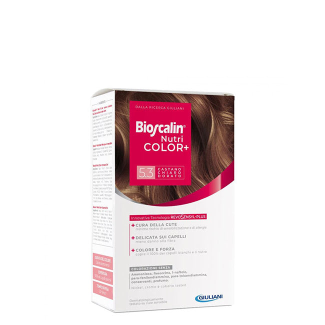 Tinte permanente Bioscalin Nutri Color+ 5.3 castaño claro dorado