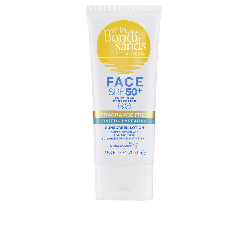 Bondi Sands Fragrance Free Tinted Hydrating Face Sunscreen Lotion SPF50+ 75ml