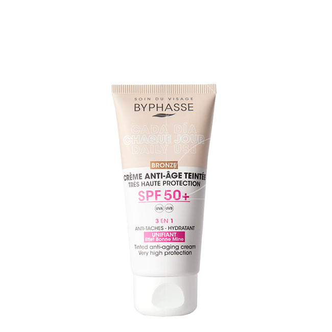 Byphasse Creme Antienvelhecimento com Cor FPS50+ Bronze 50ml