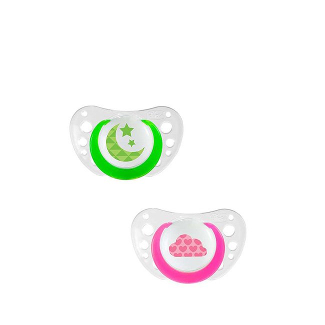 Chicco Physio Air Chupeta em Silicone Luminosa 6-12m+ 2unid.