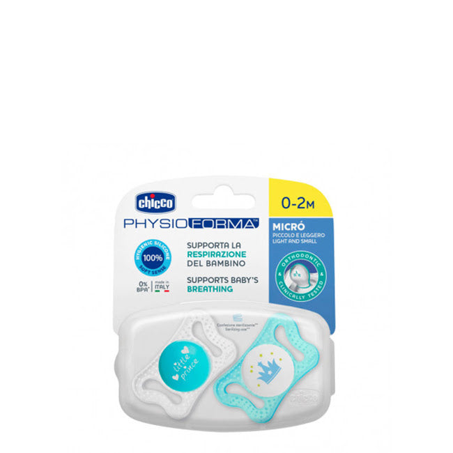Chicco PhysioForma Micró Chupetas Silicone 0-2 M Azul