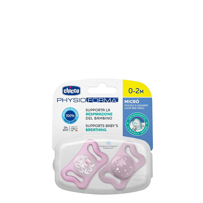 Chicco PhysioForma Micró Chupetas Silicone 0-2 M Rosa