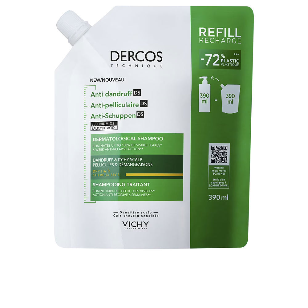 Dercos Shampoo Anti-Caspa Couro Cabeludo Seco Recarga 390ml