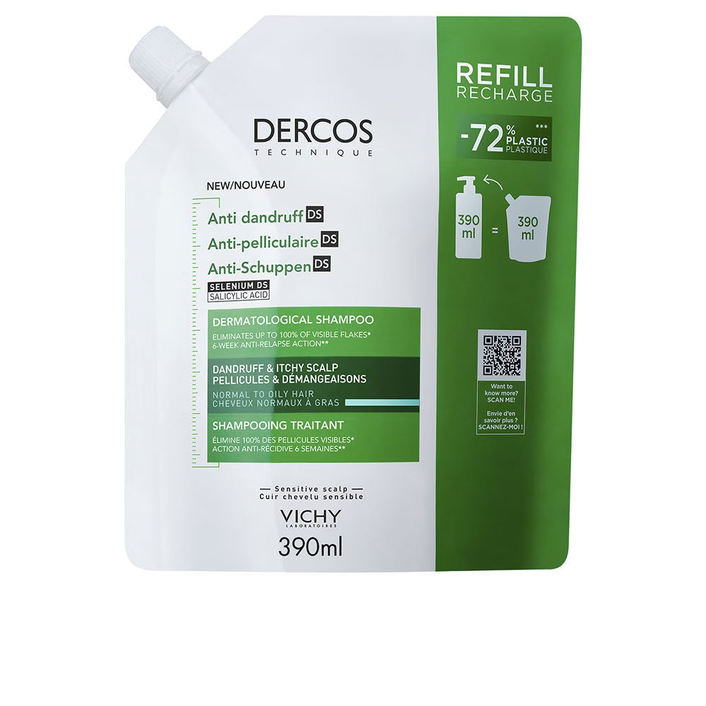 Dercos Shampoo Anti-Caspa Couro Cabeludo Normal a Oleoso Recarga 390ml