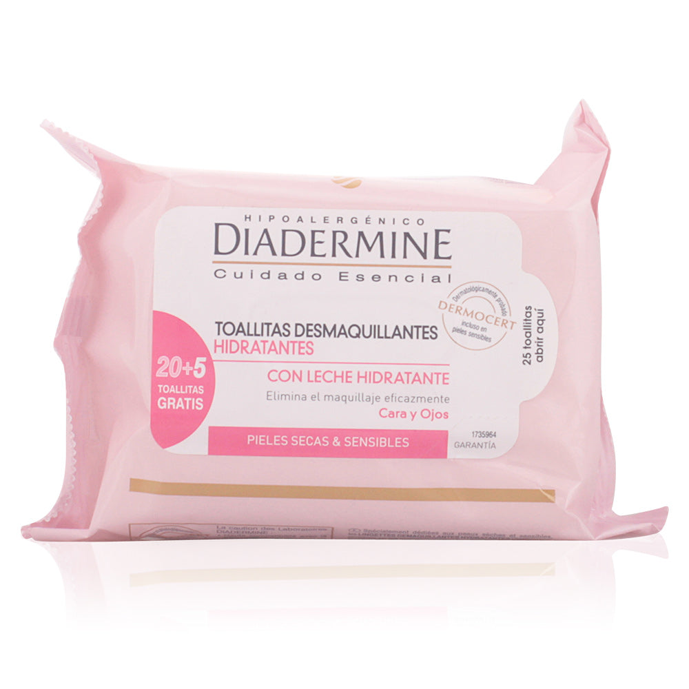 Diadermine Toalhitas Desmaquilhantes Pele Seca-Sensível x25