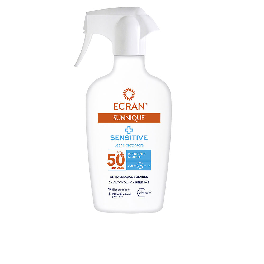 Leche protectora en spray Ecran Sunnique Sensitive SPF50+ 270 ml