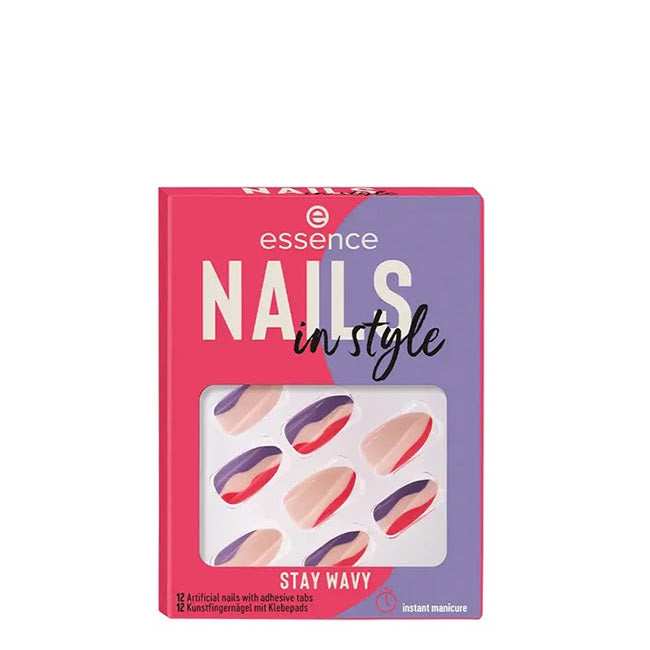 Uñas postizas Essence Nails in Style Color Stay Wavy x12
