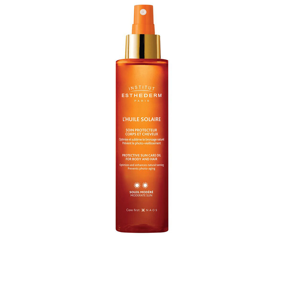INSTITUT ESTHEDERM Aceite Solar - Cuidado Protector para Cuerpo y Cabello - Ayuda a Proteger contra el Fotoenvejecimiento y la Sequedad - Optimiza el Bronceado Natural - Sol Moderado - Spray 150 ml