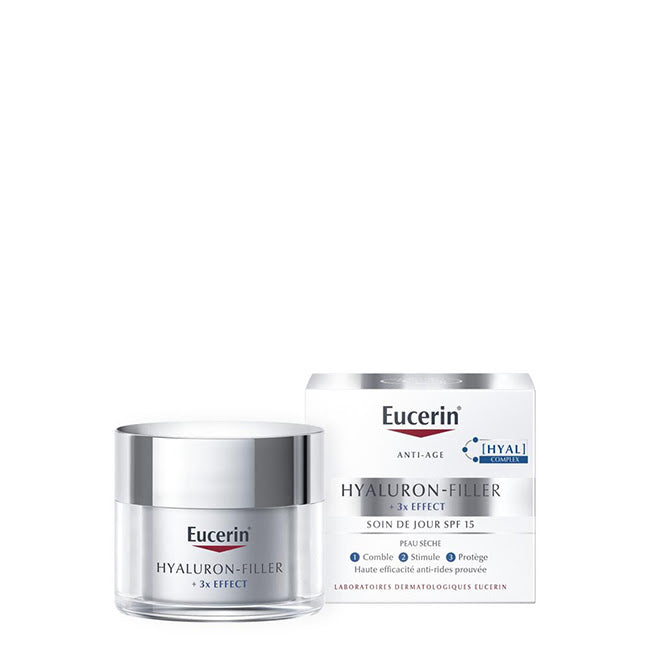 Eucerin Hyaluron-Filler x3 Effect SPF15 Creme de Dia Pele Seca 50ml
