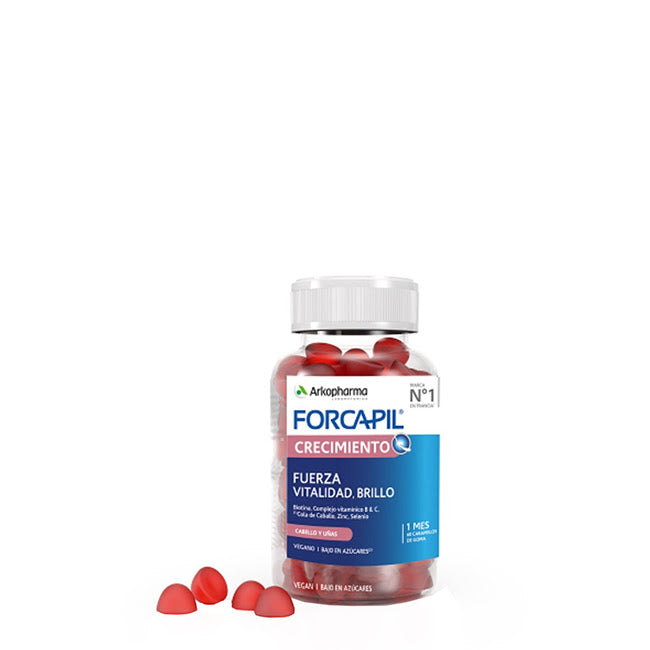 Forcapil Gomitas Suplemento para el Crecimiento del Cabello y Uñas 60 unidades.