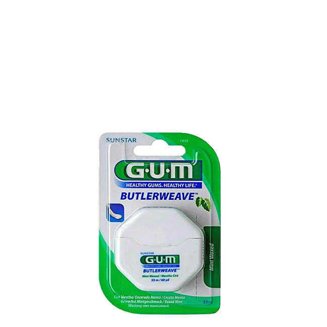GUM Butlerweave Fio Dentário Encerado Menta 55m