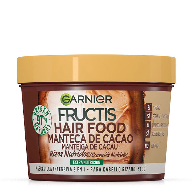 Mascarilla para rizos de manteca de cacao Hair Food de Garnier Fructis (390 ml)