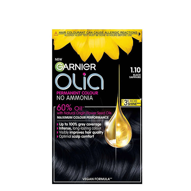 Garnier OLIA Coloração Permanente Cor 1.10 Preto Safira