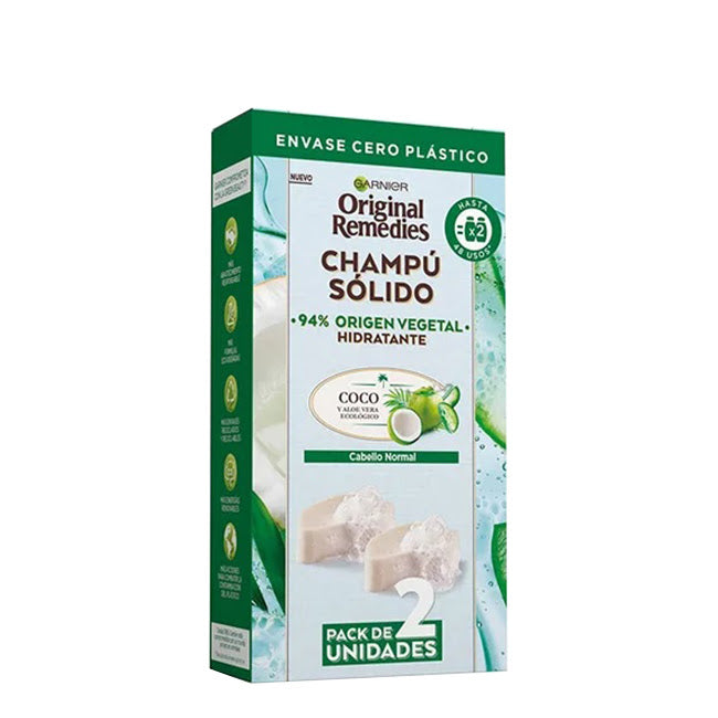 Garnier Original Remedies Água de Coco e Aloé Shampoo Sólido 2x60g
