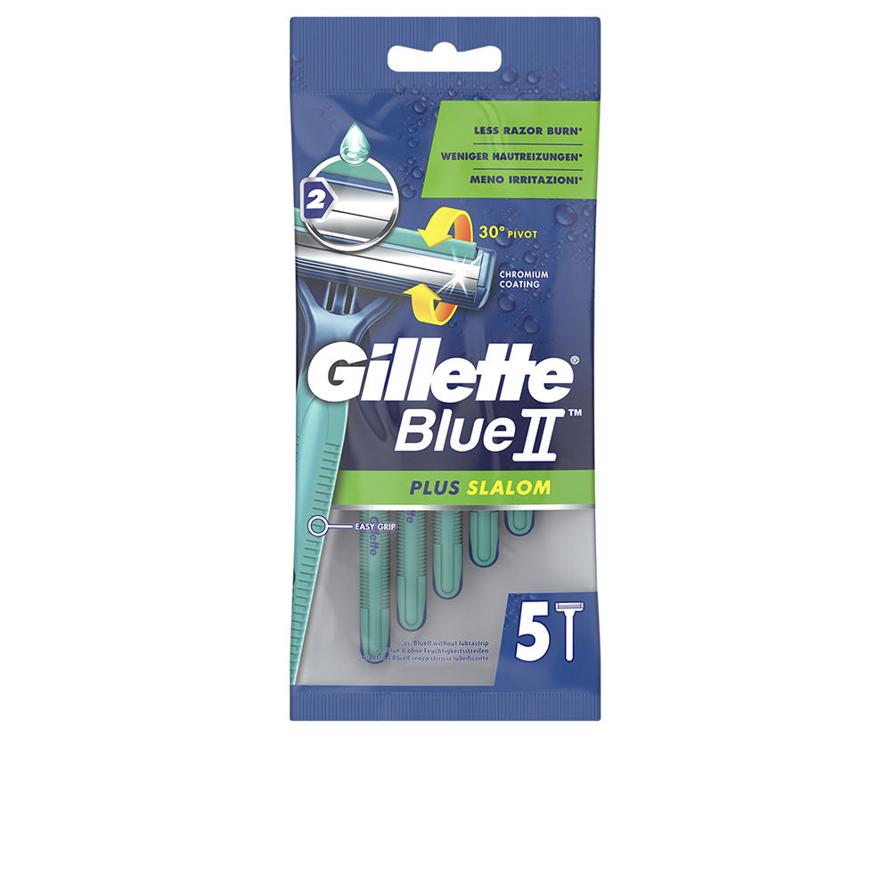 Gillette BlueII Plus Slalom Máquinillas Desechables para Hombre 5+1, Máquinilla de afeitar