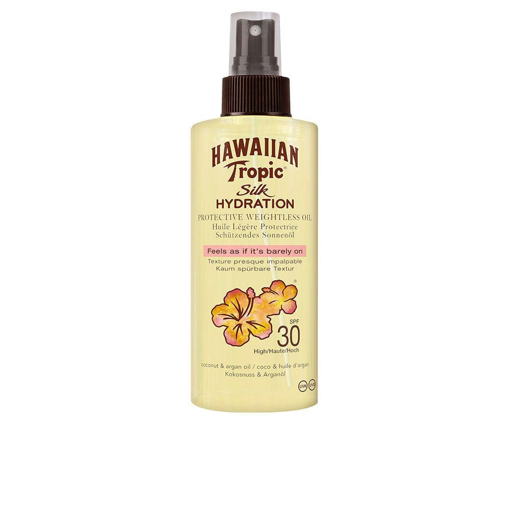 Hawaiian Tropic - Aceite protector solar Silk Hydration SPF 30 - Protector solar con fragancia de coco & arganda en formato de spray - 150 ml