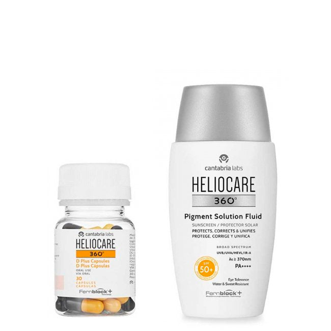 Heliocare 360º Pigment Solution Fluid + D Plus Kapseln Set