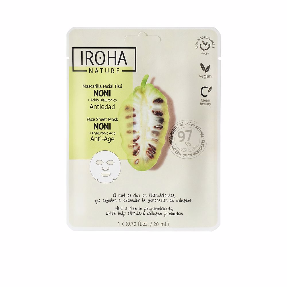 Iroha Máscara Facial de Tecido Noni e Ácido Hialurónico